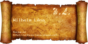Wilheim Léna névjegykártya